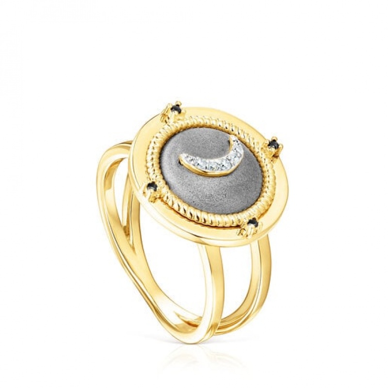 Tous Magic Nature Moon With Diamonds Ring Gold | Österreich-AZHUYS196
