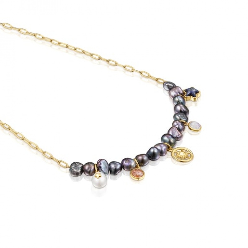 Tous Magic Nature With Gray Pearls Halskette Gold | Österreich-MSCFLG296