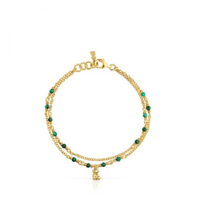 Tous Malachite Bold Bear Armband Gold | Österreich-JLSDYK852