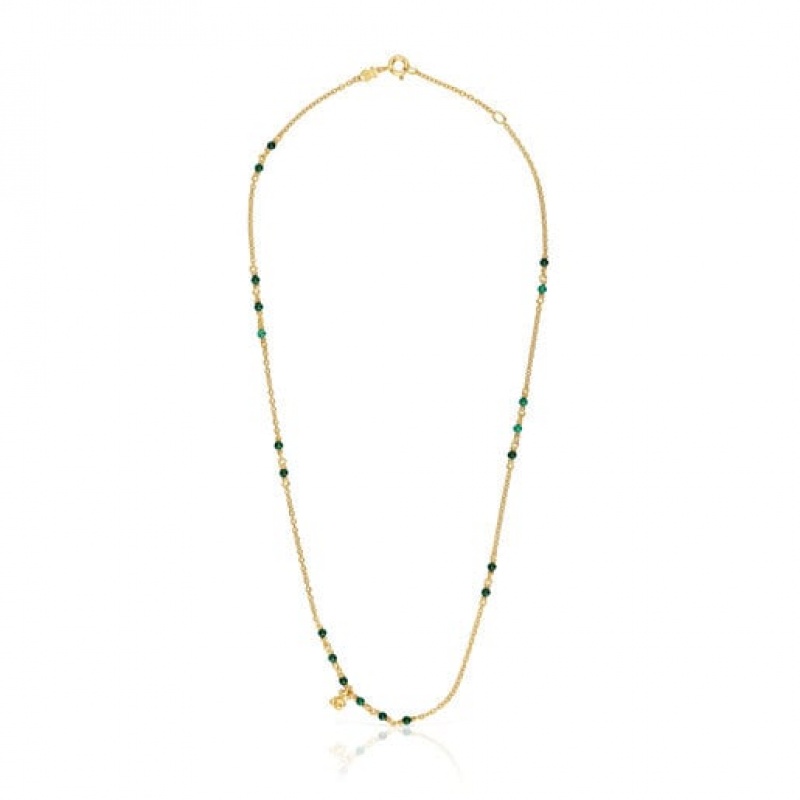 Tous Malachite Bold Bear Halskette Gold | Österreich-NXRAVH419