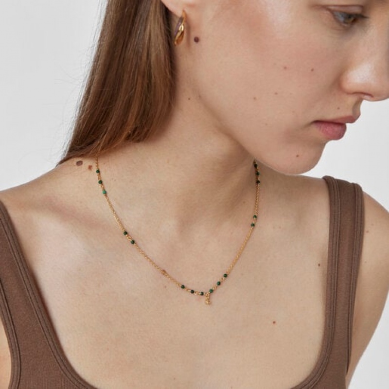 Tous Malachite Bold Bear Halskette Gold | Österreich-NXRAVH419