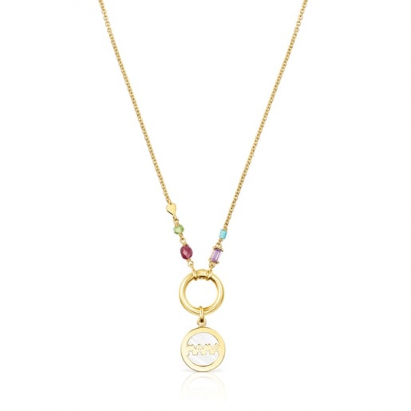 Tous Mama Medallion With Gemstones Halskette Gold | Österreich-KISMTE892
