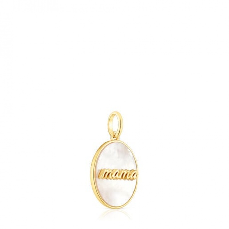 Tous Mama Reversible Medallion With Mother-of-pearl Anhänger Gold | Österreich-EMFGVP581