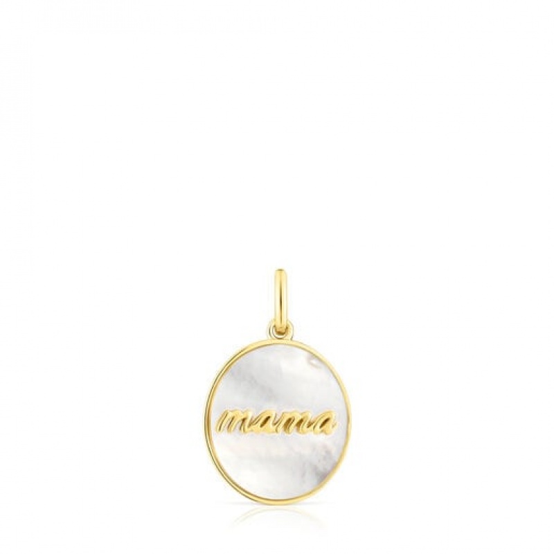 Tous Mama Reversible Medallion With Mother-of-pearl Anhänger Gold | Österreich-EMFGVP581