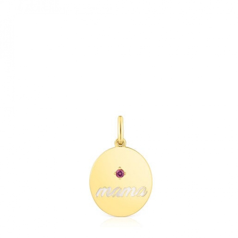 Tous Mama Reversible Medallion With Mother-of-pearl Anhänger Gold | Österreich-EMFGVP581