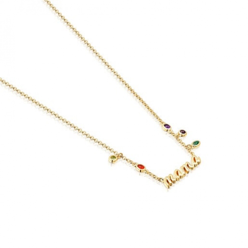 Tous Mama With Gemstones Mama Halskette Gold | Österreich-PQCTIK136