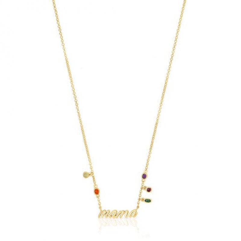 Tous Mama With Gemstones Mama Halskette Gold | Österreich-PQCTIK136
