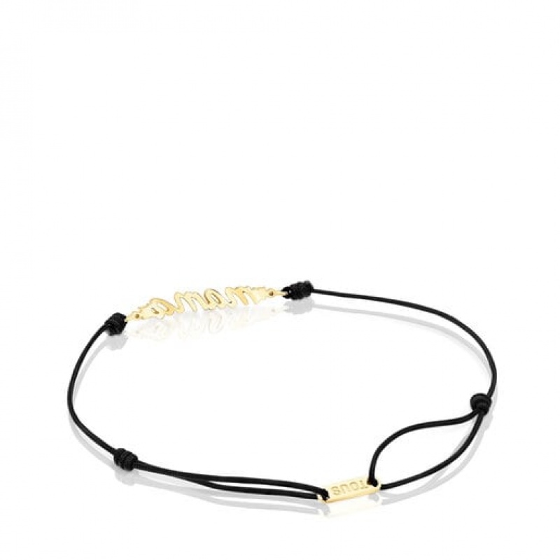 Tous Mama With Nylon Diamonds Mother-of-pearl Armband Schwarz Gold | Österreich-OAHKQG305