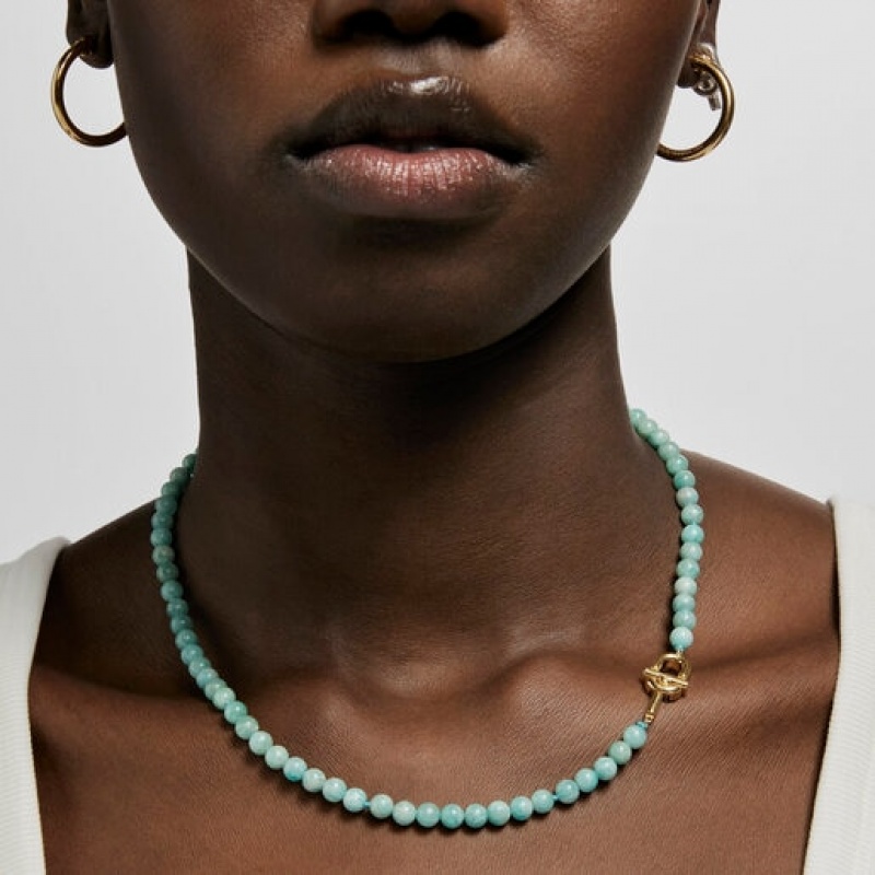 Tous Manifesto With Amazonite Halskette Hellblau Gold | Österreich-JDUTBX463