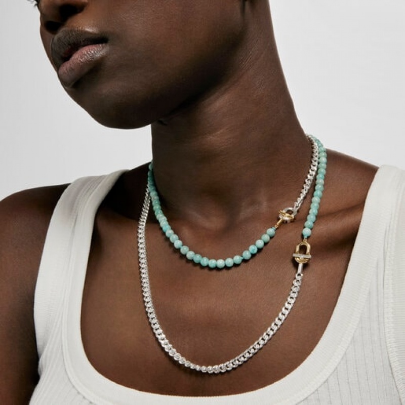 Tous Manifesto With Amazonite Halskette Hellblau Gold | Österreich-JDUTBX463