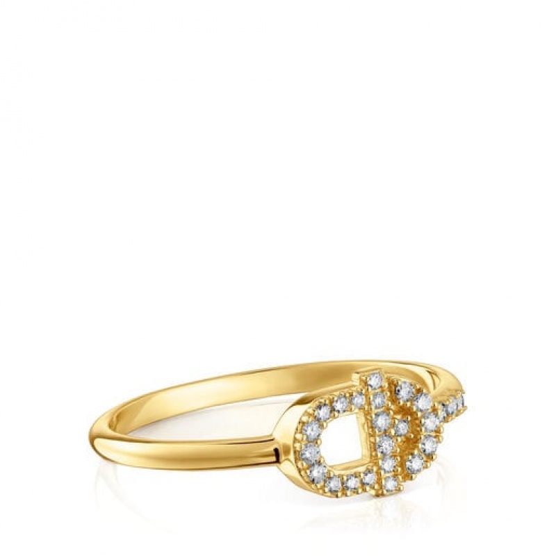 Tous Manifesto With Diamonds Ring Gold | Österreich-TRQJUG895