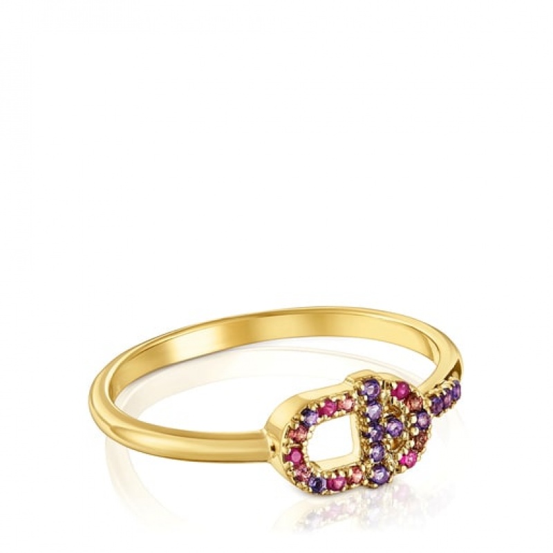 Tous Manifesto With Gemstones Ring Gold | Österreich-QIBHCL874