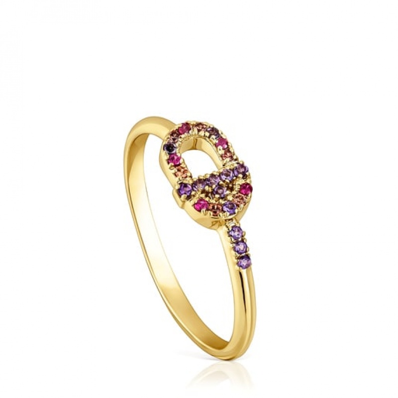 Tous Manifesto With Gemstones Ring Gold | Österreich-QIBHCL874