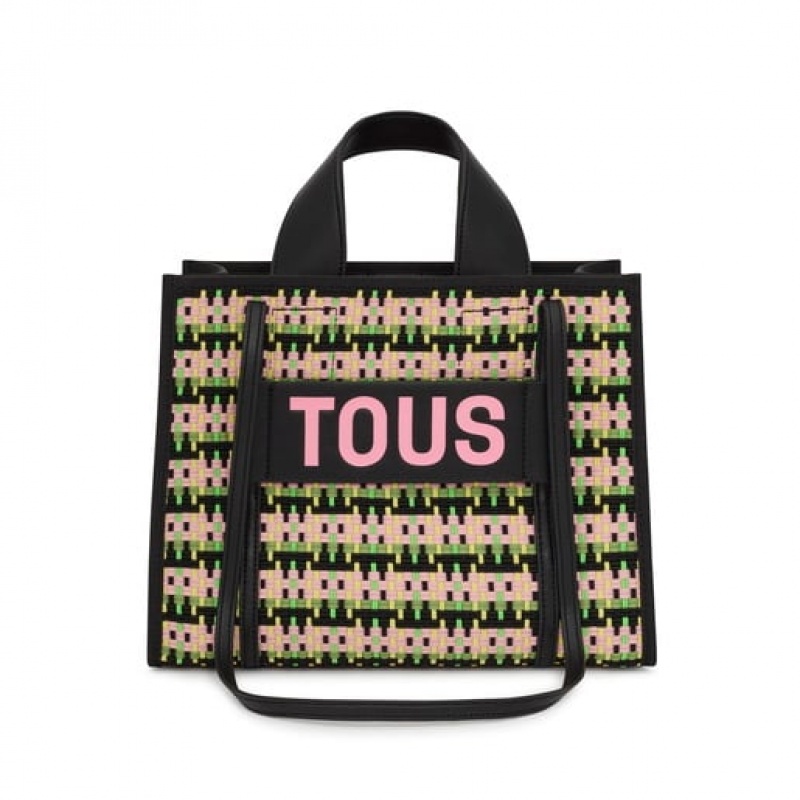 Tous Medium Amaya Braided Handtasche Gelb Schwarz | Österreich-TUKLGM046