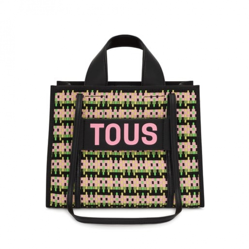 Tous Medium Amaya Braided Handtasche Gelb Schwarz | Österreich-TUKLGM046