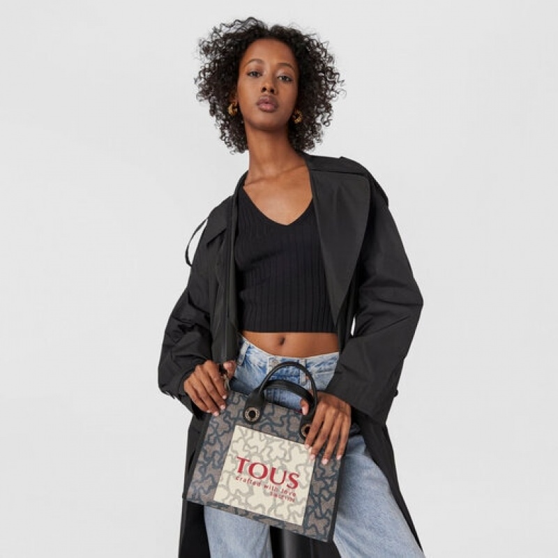 Tous Medium Amaya Kaos Icon Handtasche Schwarz Rot | Österreich-BEPNVW831