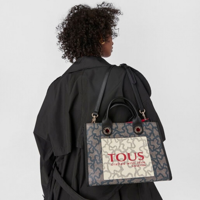 Tous Medium Amaya Kaos Icon Handtasche Schwarz Rot | Österreich-BEPNVW831