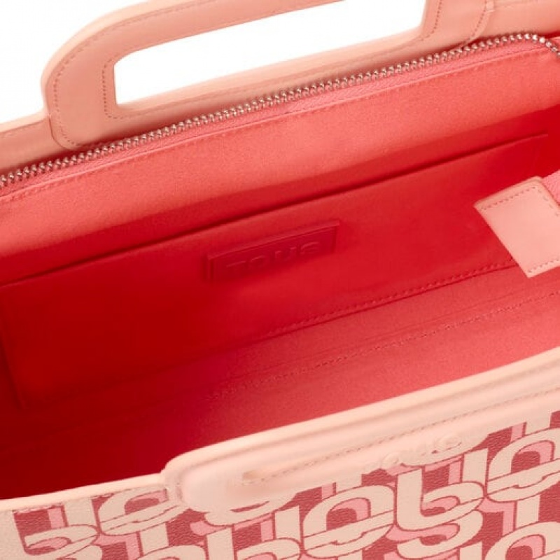 Tous Medium Amaya Manifesto Handtasche Rot Beige | Österreich-THEKDS594