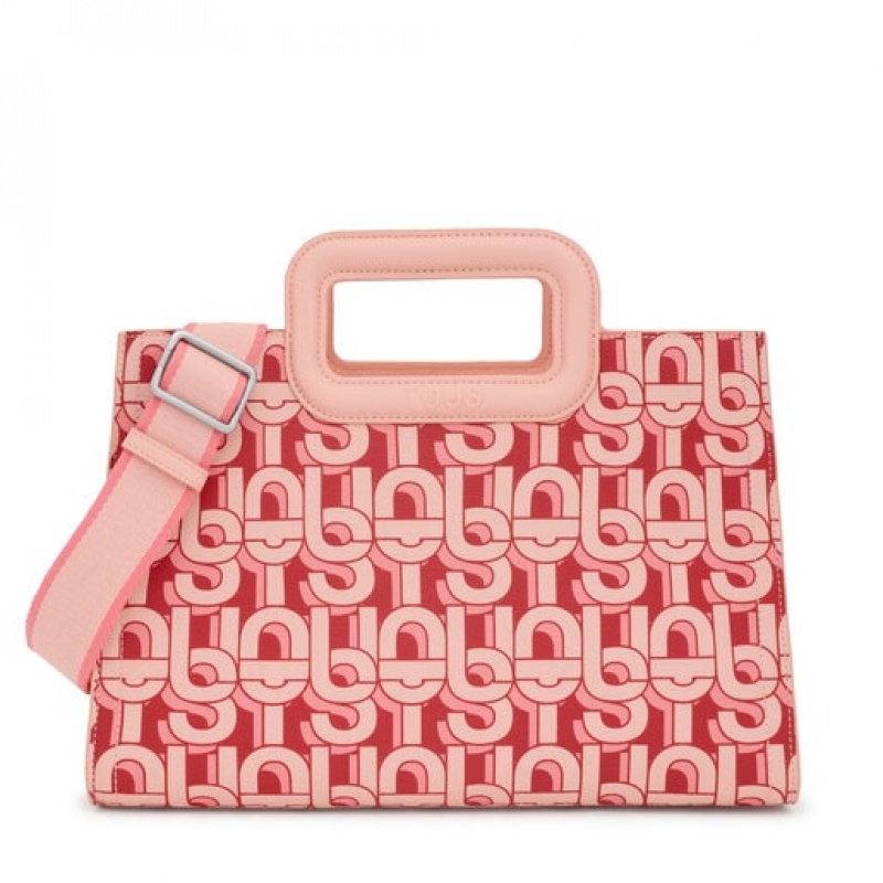 Tous Medium Amaya Manifesto Handtasche Rot Beige | Österreich-THEKDS594