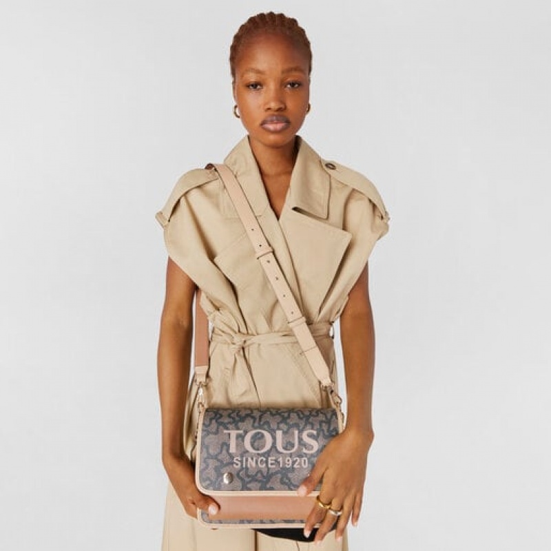 Tous Medium Audree Kaos Icon Umhängetasche Schwarz Beige | Österreich-KAQPZI068