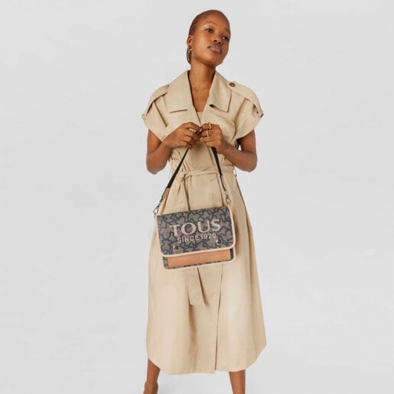 Tous Medium Audree Kaos Icon Umhängetasche Schwarz Beige | Österreich-KAQPZI068