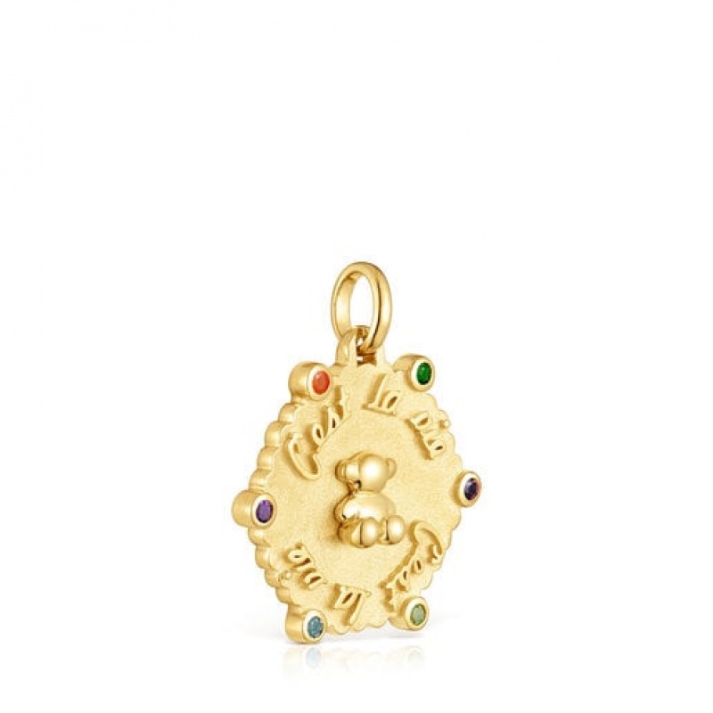 Tous Medium Bear With Gemstones Sugar Party Anhänger Gold | Österreich-JZNOQH815