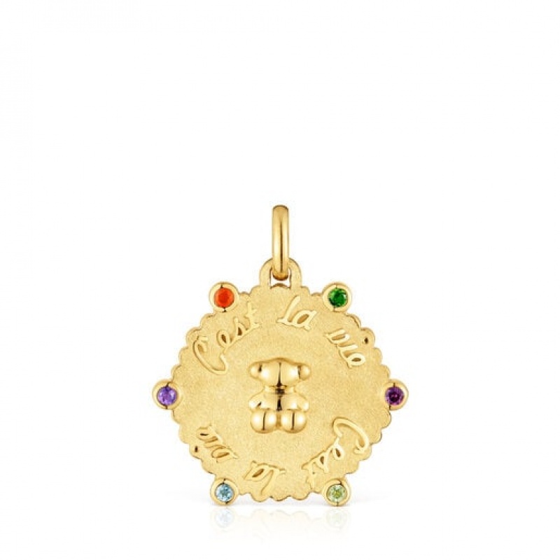 Tous Medium Bear With Gemstones Sugar Party Anhänger Gold | Österreich-JZNOQH815