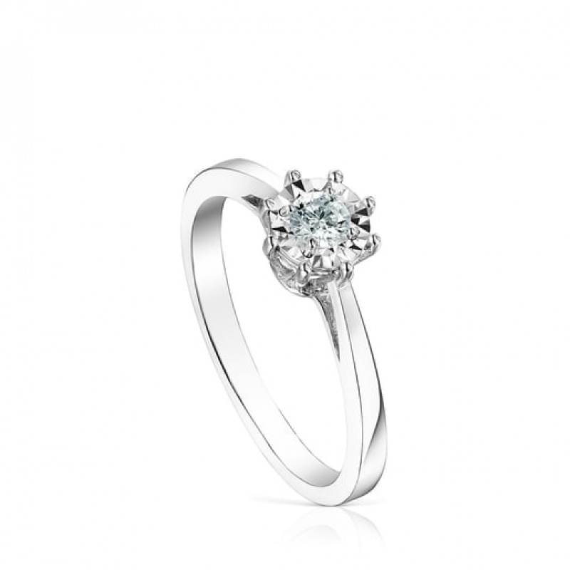 Tous Medium Diamond Rosette Les Classiques Ring Silber | Österreich-VYUCKZ583