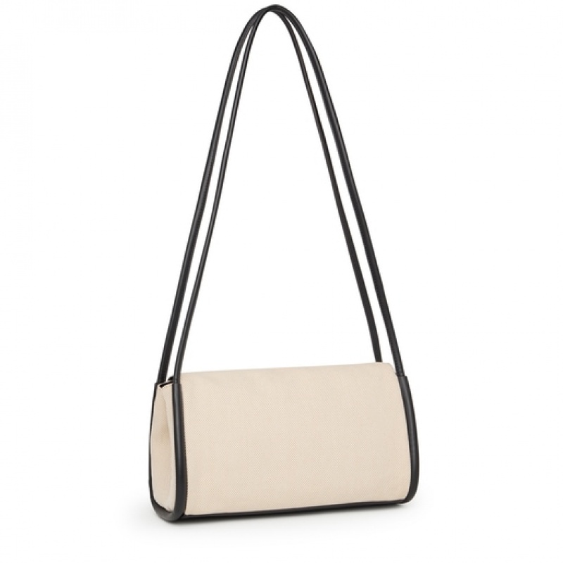 Tous Medium Empire Baumwoll Umhängetasche Beige | Österreich-DZGFRQ897