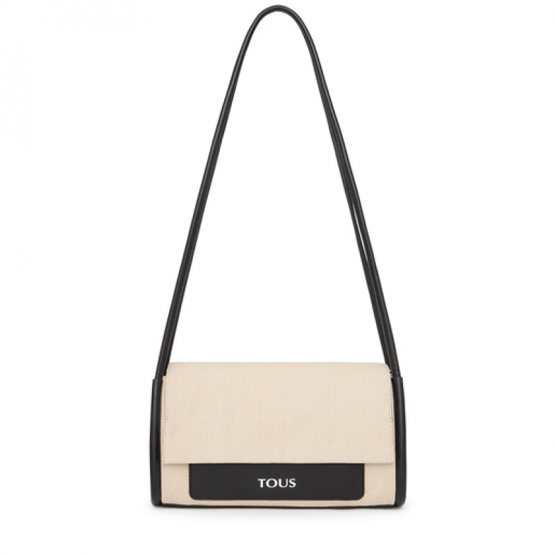 Tous Medium Empire Baumwoll Umhängetasche Beige | Österreich-DZGFRQ897