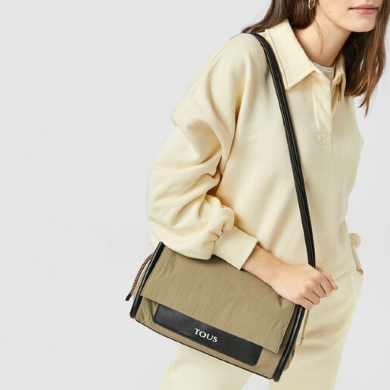 Tous Medium Empire Baumwoll Umhängetasche Khaki | Österreich-FYKNBD647