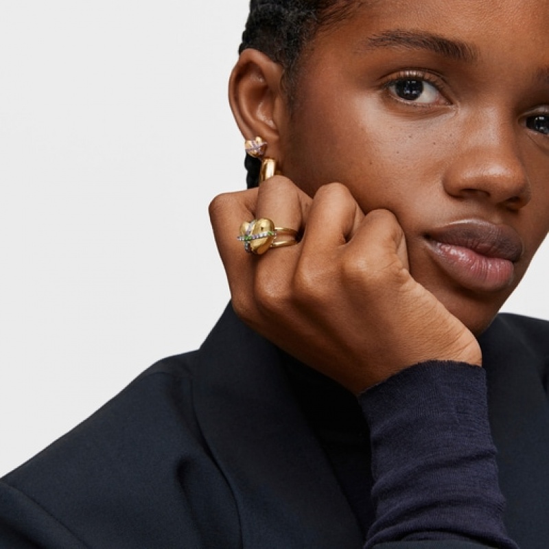 Tous Medium Heart With Gemstones Lligat Ring Gold | Österreich-ZNWJRY240