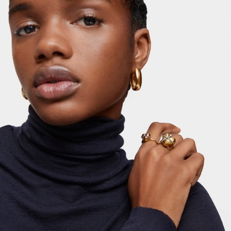 Tous Medium Heart With Gemstones Lligat Ring Gold | Österreich-ZNWJRY240