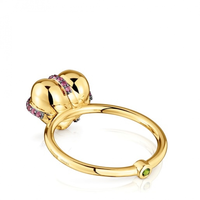 Tous Medium Heart With Rhodolite Lligat Ring Gold | Österreich-NBAOVQ146