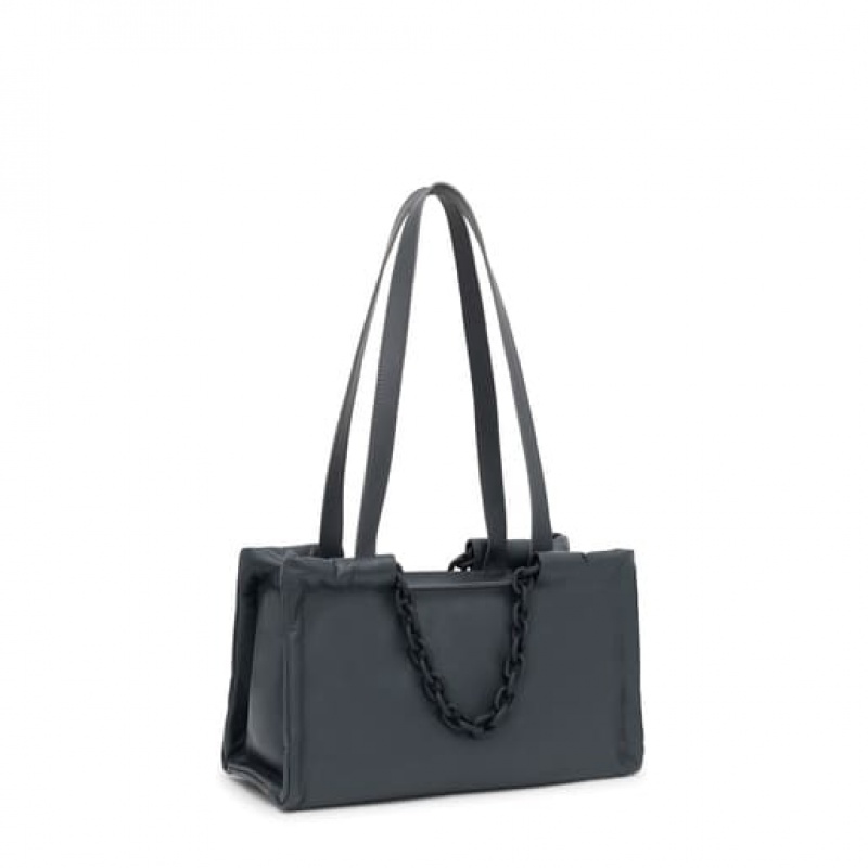 Tous Medium Leder Manifesto Handtasche Dunkelgrau | Österreich-MKJSRO602