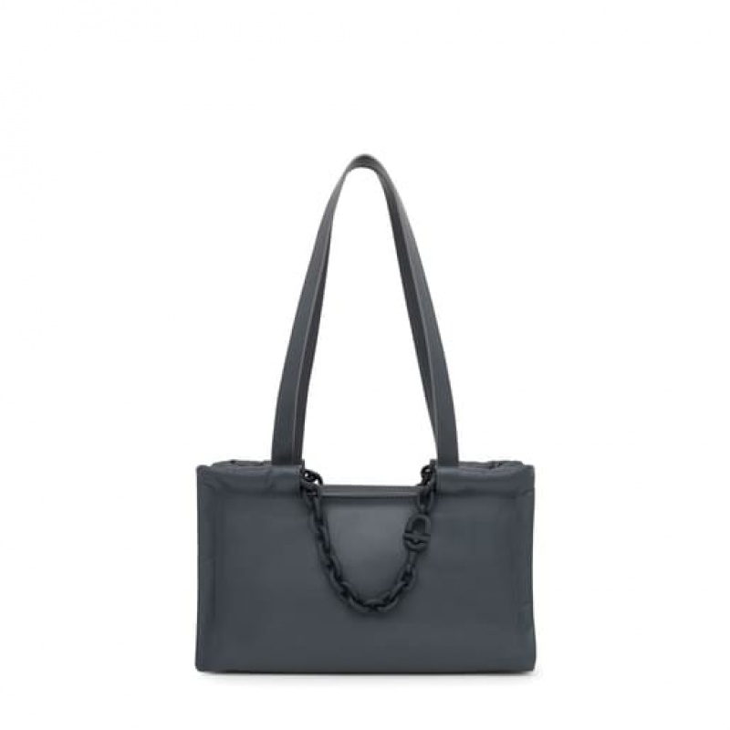 Tous Medium Leder Manifesto Handtasche Dunkelgrau | Österreich-MKJSRO602