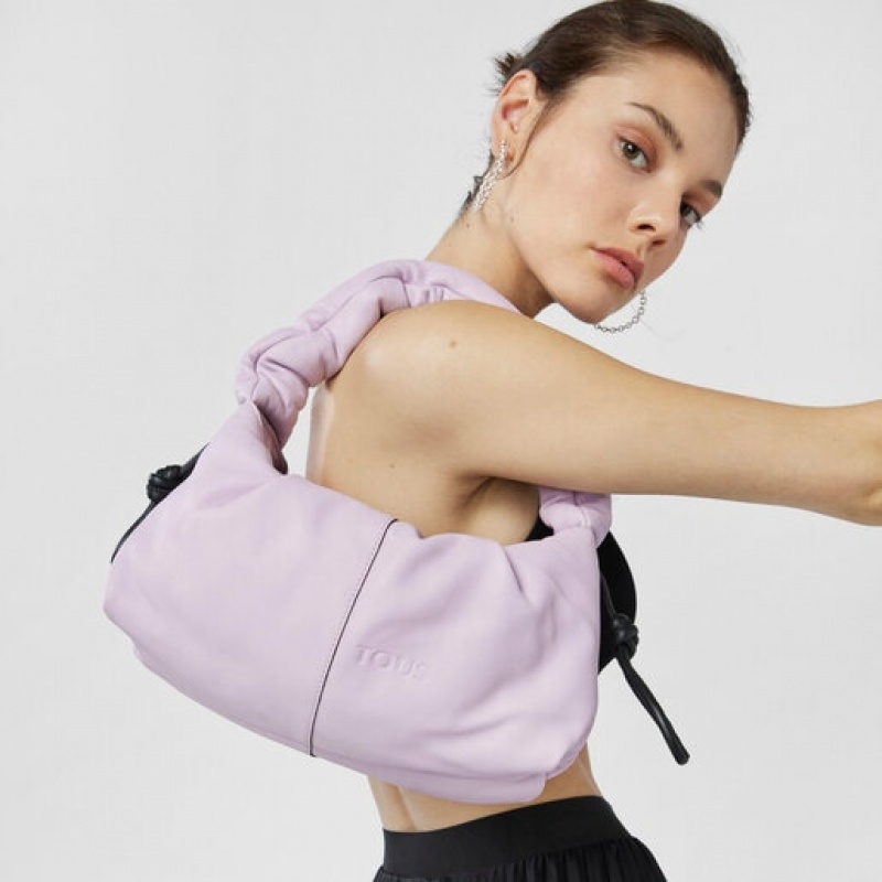 Tous Medium Leder Soft One Schultertasche Lila | Österreich-GRDIFT485