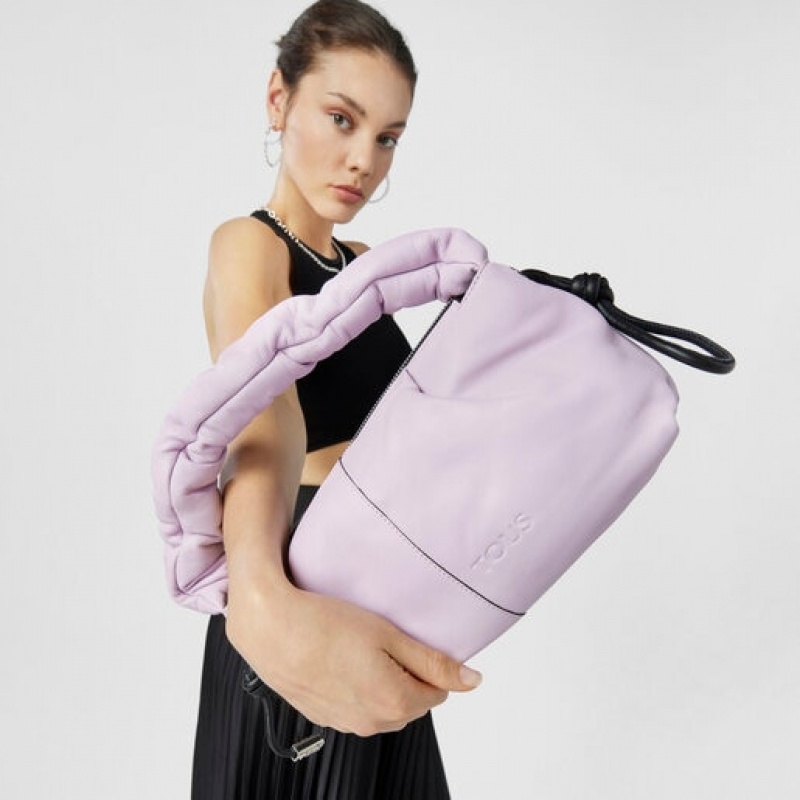 Tous Medium Leder Soft One Schultertasche Lila | Österreich-GRDIFT485