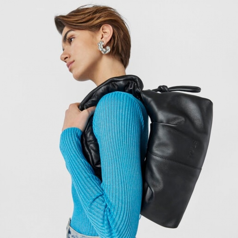 Tous Medium Leder Soft One Schultertasche Schwarz | Österreich-BFYONW986