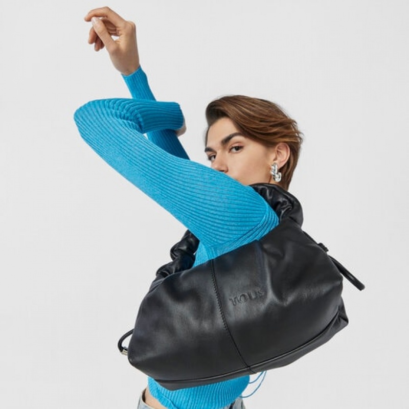 Tous Medium Leder Soft One Schultertasche Schwarz | Österreich-BFYONW986
