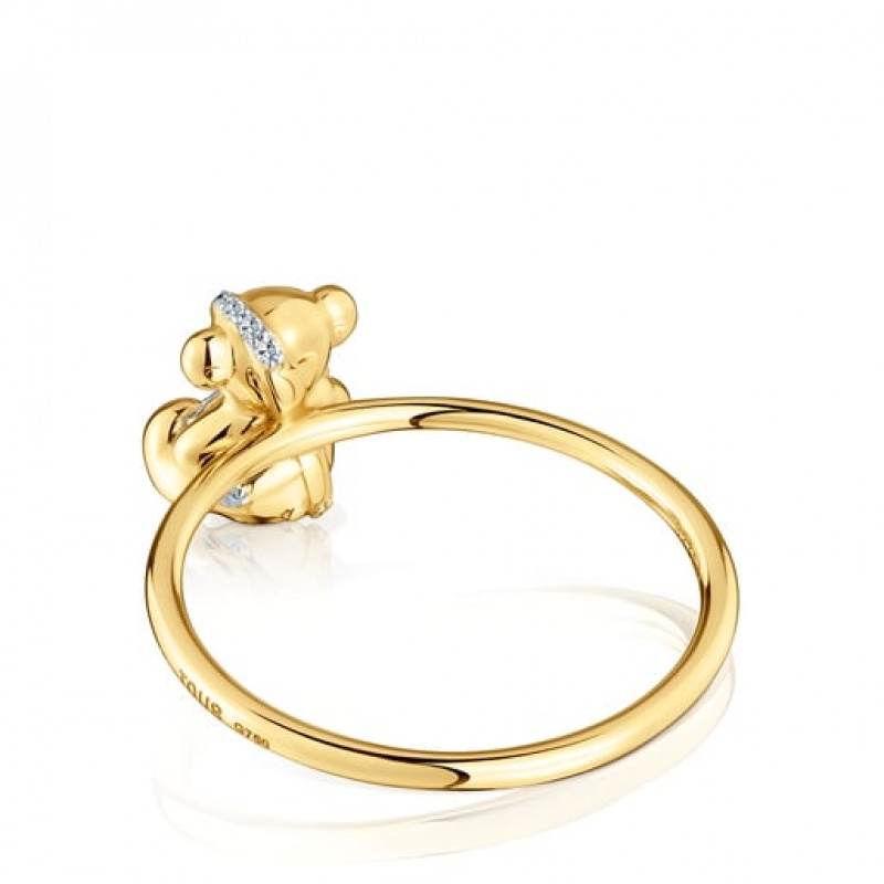 Tous Medium with Diamonds Bear Lligat Ring Gold | Österreich-AZWEVY491