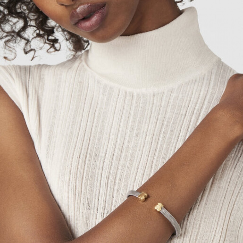 Tous Mesh Steel Armreif Silber Gold | Österreich-FXTQHP956
