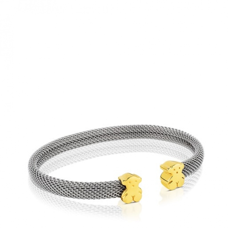 Tous Mesh Steel Armreif Silber Gold | Österreich-FXTQHP956