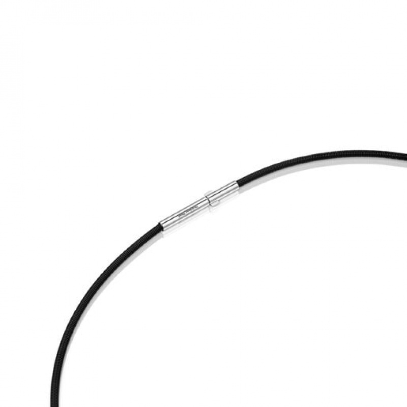 Tous Mesh Tube Steel 2 mm Halskette Schwarz | Österreich-EPXMIV892