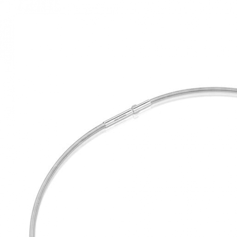 Tous Mesh Tube Steel 2 mm Halskette Silber | Österreich-GUBKWV276