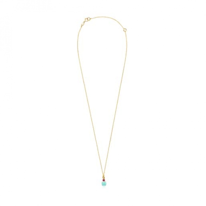 Tous Mini Ivette With Amazonite Halskette Gold | Österreich-OCVZUI309