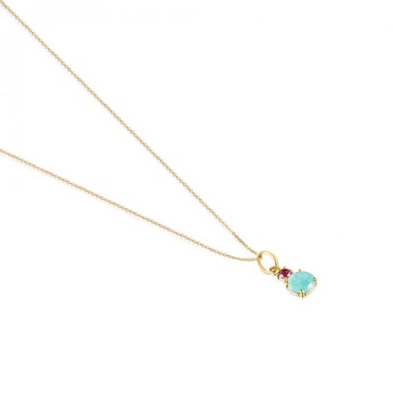 Tous Mini Ivette With Amazonite Halskette Gold | Österreich-OCVZUI309