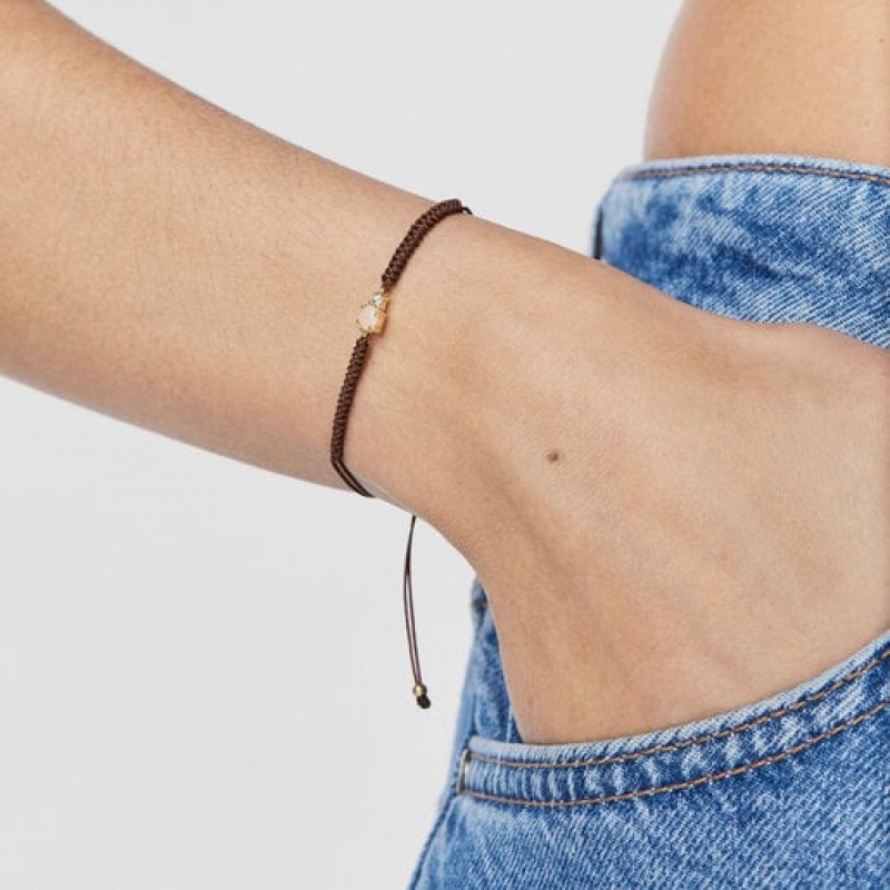 Tous Mini Ivette With Opal Topaz Brown Cord Armband Dunkelbraun | Österreich-NZCDME625