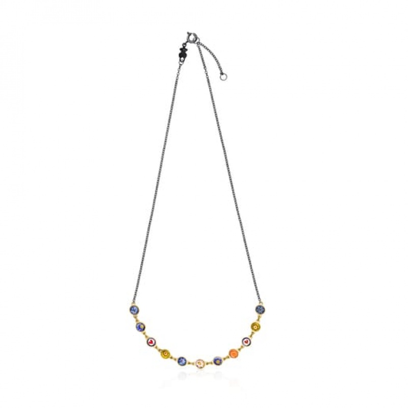 Tous Minifiore Murano Glass Halskette Silber | Österreich-KBLIZT241