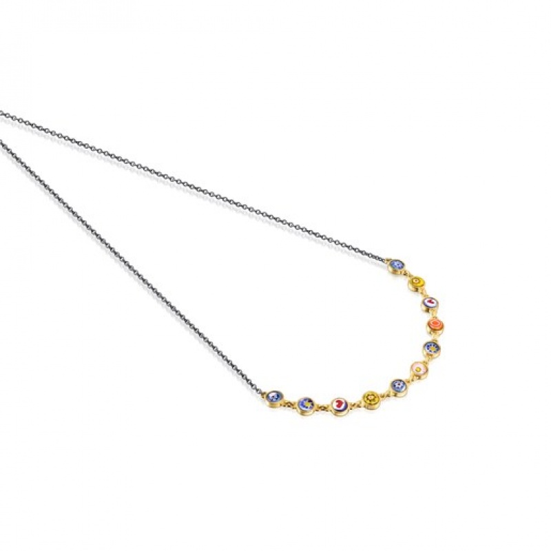 Tous Minifiore Murano Glass Halskette Silber | Österreich-KBLIZT241